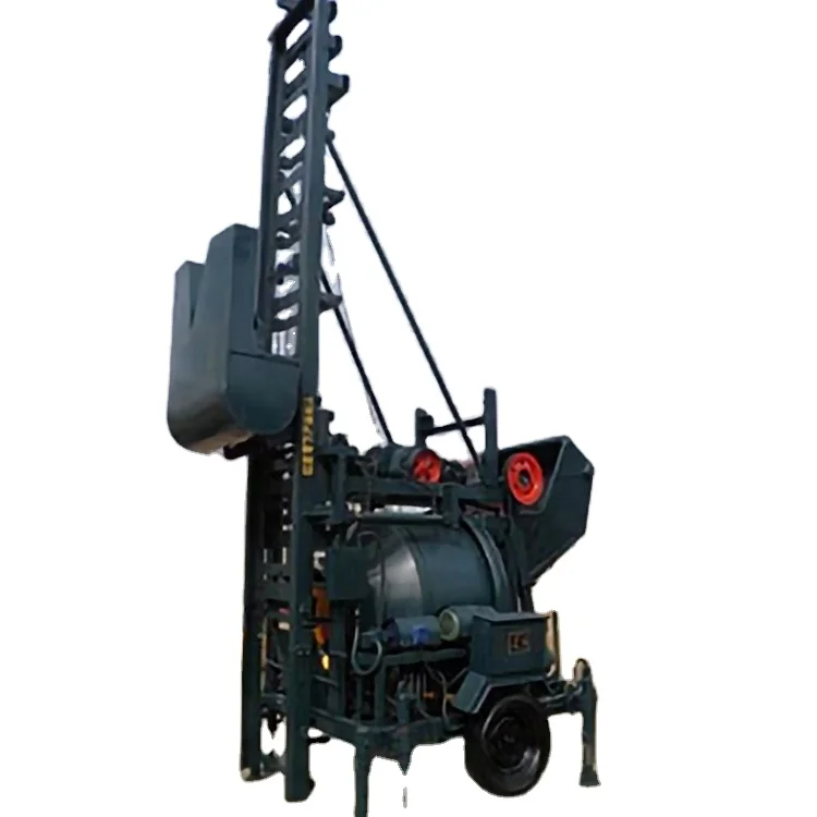 Diesel concrete mixer machine with lift ladder hydraulic lift ladder mixer for high construction work