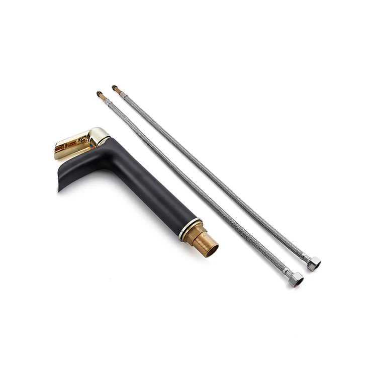 YUNDOOM OEM Tall Size Contemporary Griferia Grifo Bathroom Deck Mounted Waterfall Gold Black Brass Washroom Sink Basin Faucets