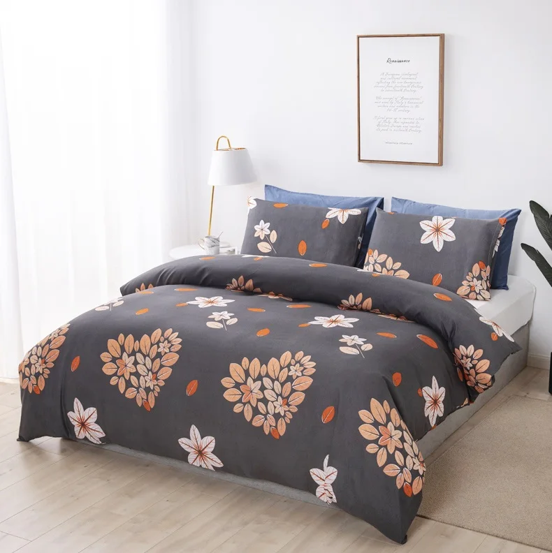 
Luxury Custom Flower Microfiber Polyester 3D Digital Printed Floral Bedding Duvet Cover Set 