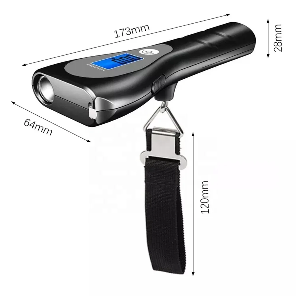 Luggage Digital Scale 50kg Digital Electronic Portable Weighting Scales With Lights and Tape Measure Luggage Scale