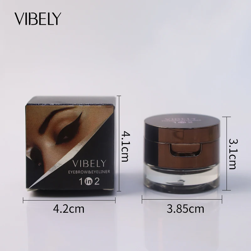High Pigment Vegan 2 in 1 Eyebrow Powder Eyeliner Lasting Tinted 3D Eye Brow Enhancers Eyeliner Gel With Brush