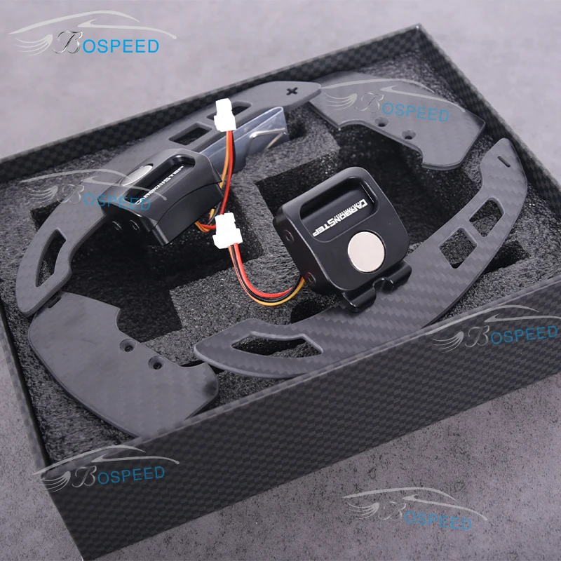 SK Custom Car Led Carbon Fiber Magnetic Paddle Shifters For Audi A3 A4 A6 A7 Q5 RS3 TT RS4 R8 Steering Wheel Extension Universal