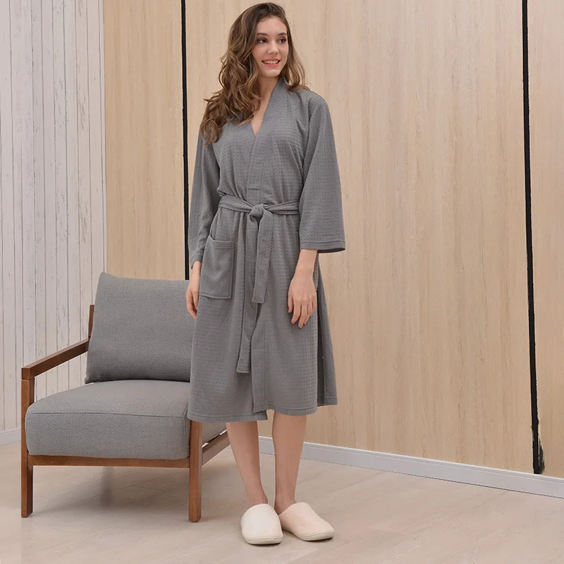 Luxury Designer Kimono Custom Bathrobe For Men Cotton Hotel Spa Bathrobes Waffle Robe
