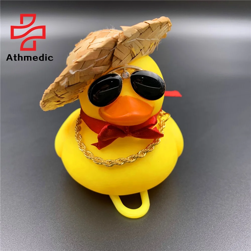 2023 Athmedic promotion gift Bicycle Horn bell Light Small Yellow Duck with Helmet