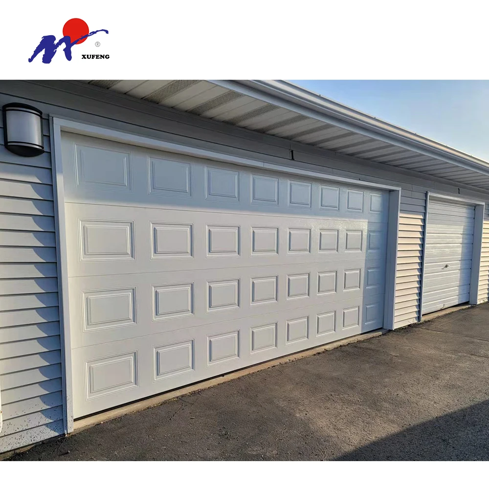 Contemporary 9x8 Single Solid Wood Side Sliding Over Head Stainless Steel Automated Garage Door