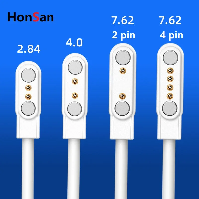 Smart Magnetic Charging Cable Usb To 2/4 Pin  7.62mm 4mm 2.84mm Magnetic Charger Cable Cord For Smart Watch Vacuum Cup in stock