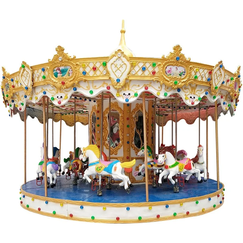 Best Quality Kiddie Rides 12 Seats Small luxury Carousel for Sale Amusement Park Horse Carousel