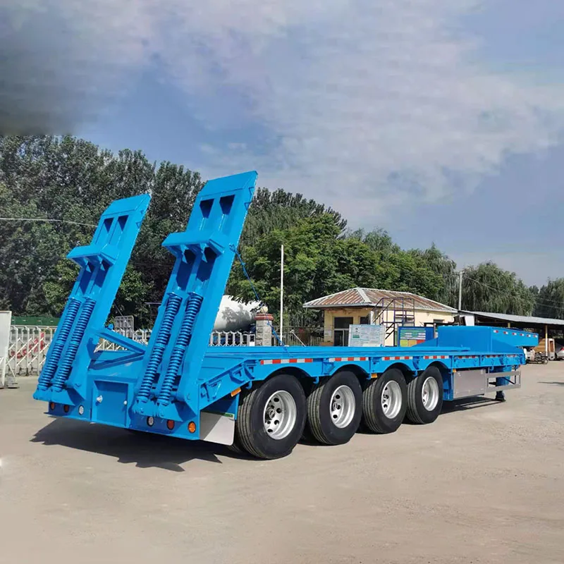 20ft 40ft 45ft  Axle 60Ton Low bed Semi Trailer for Transport Vehicle