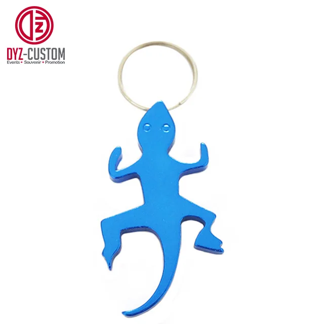 Aluminum alloy lizard shaped bottle opener metal keychain