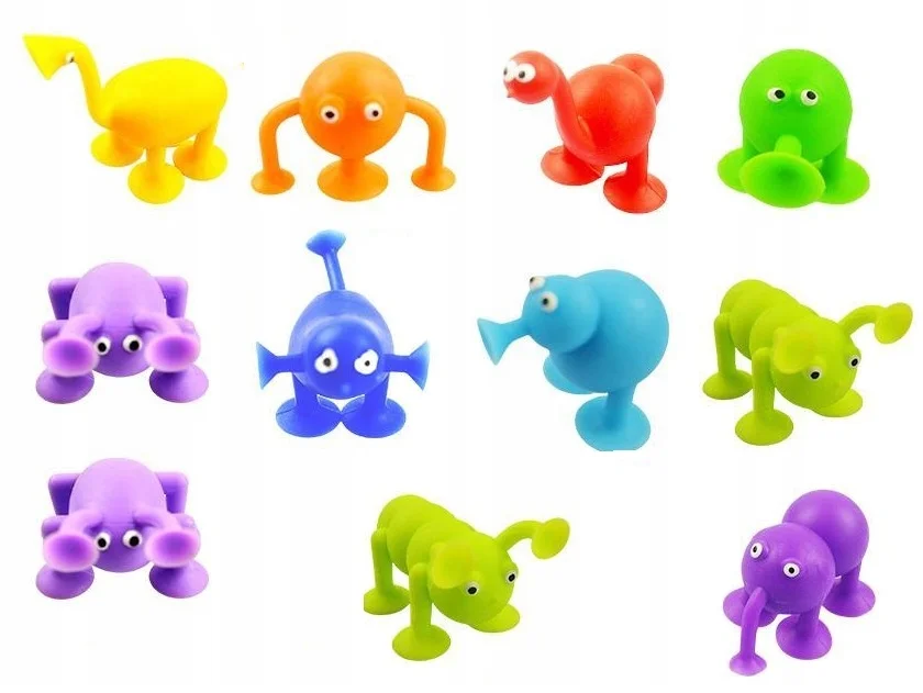 2023 Hot Sale Suction Happy Toys Babies Kids Soft Silicone Stress Set Building Blocks Fun Toys