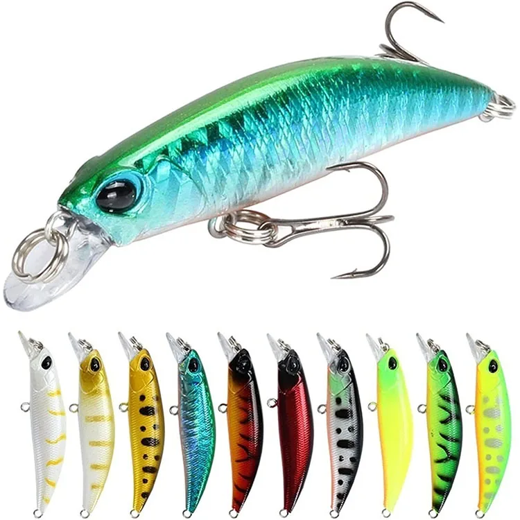 65mm/4g Slowly Sinking Minnow Artificial Hard Bait Bass Pike Wobblers Crankbait Carp Fish Tackle for Freshwater Saltwater