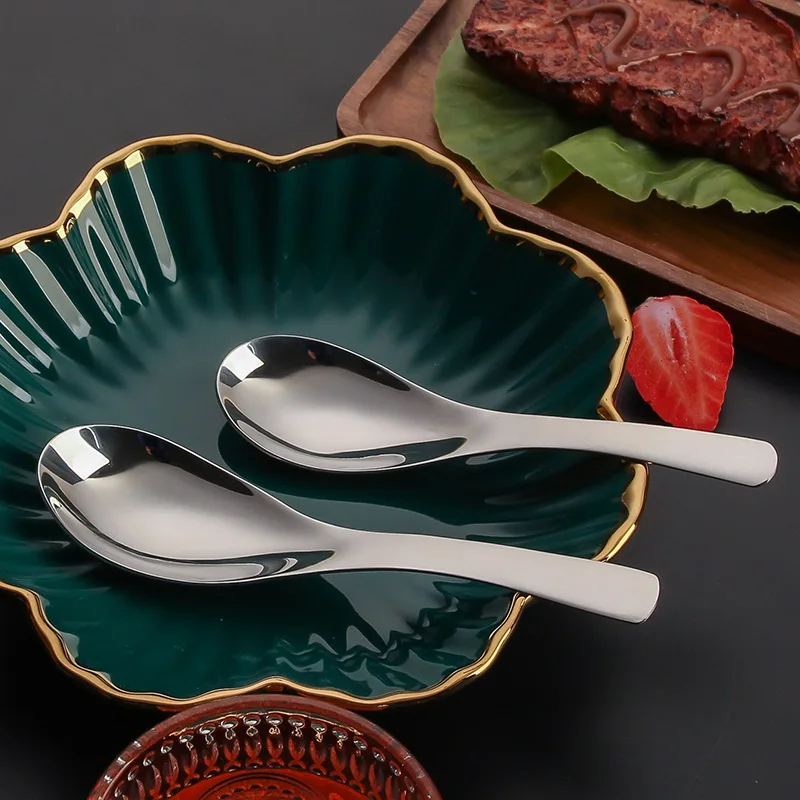 Small Middle Large 3 size Stainless Steel 304 Cutlery Spoon Chinese Ramen pho Soup Spoon