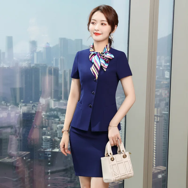 Custom Embroidered Business Apparel Ladies Workwear Slim Office Skirt Suit Design Logo Lady Clothing Uniforms