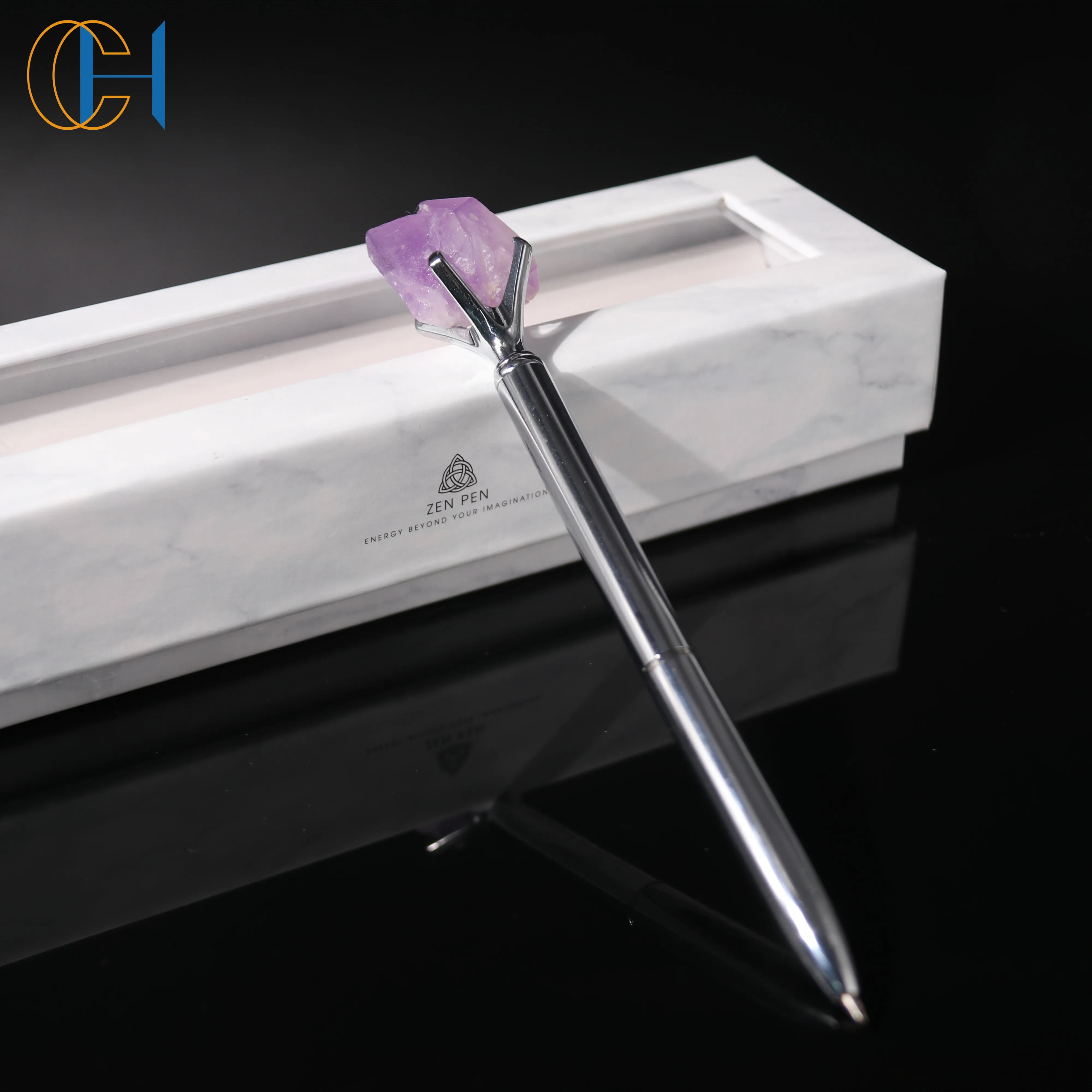 High quality crystal diamond ballpoint bling metal pen office rose quartz clear quartz crystal pen raw gemstone designer pens