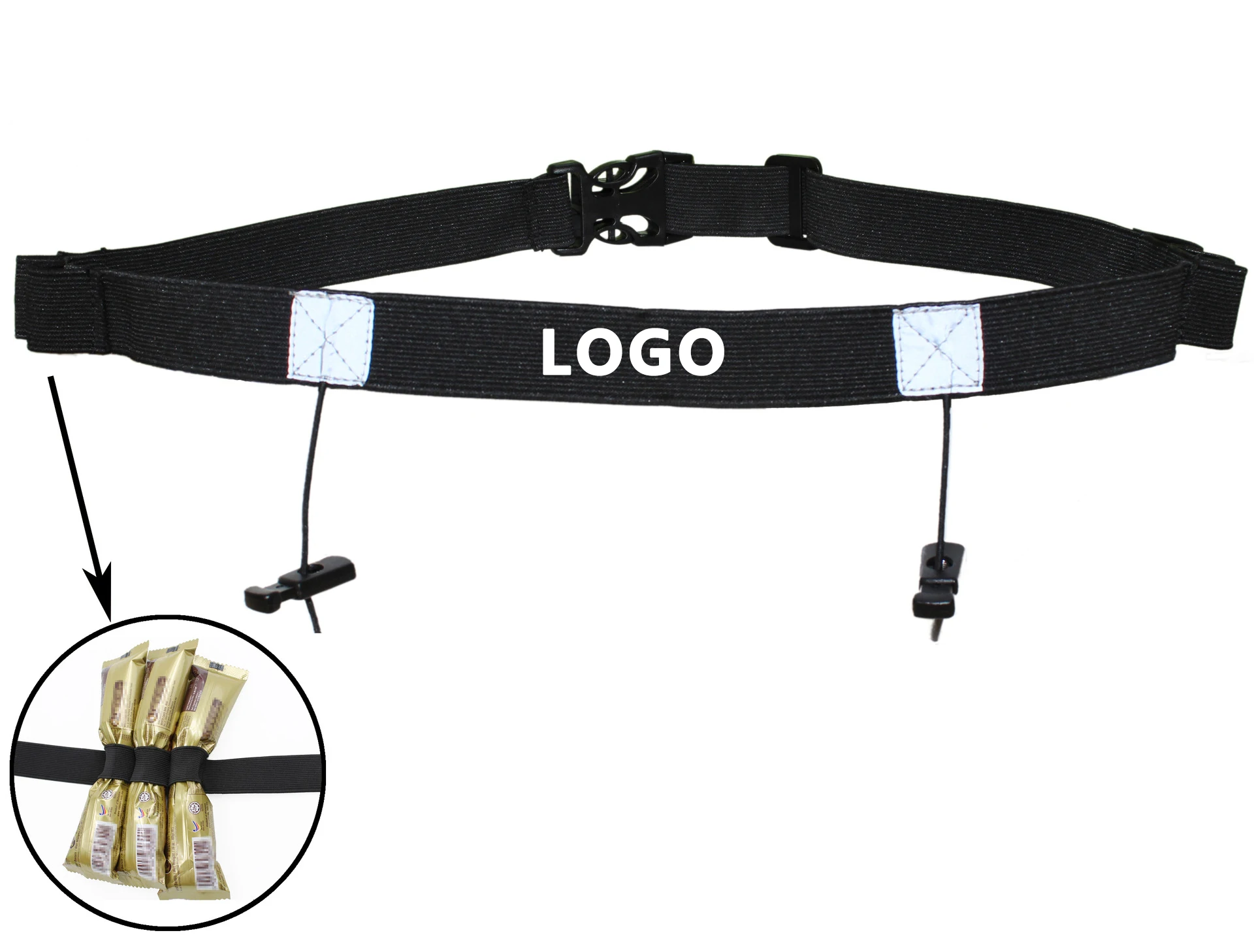 Custom Logo Triathlon Race Marathon Belt BIB Holder Race Number Belt With 6 Energy Gel Loops