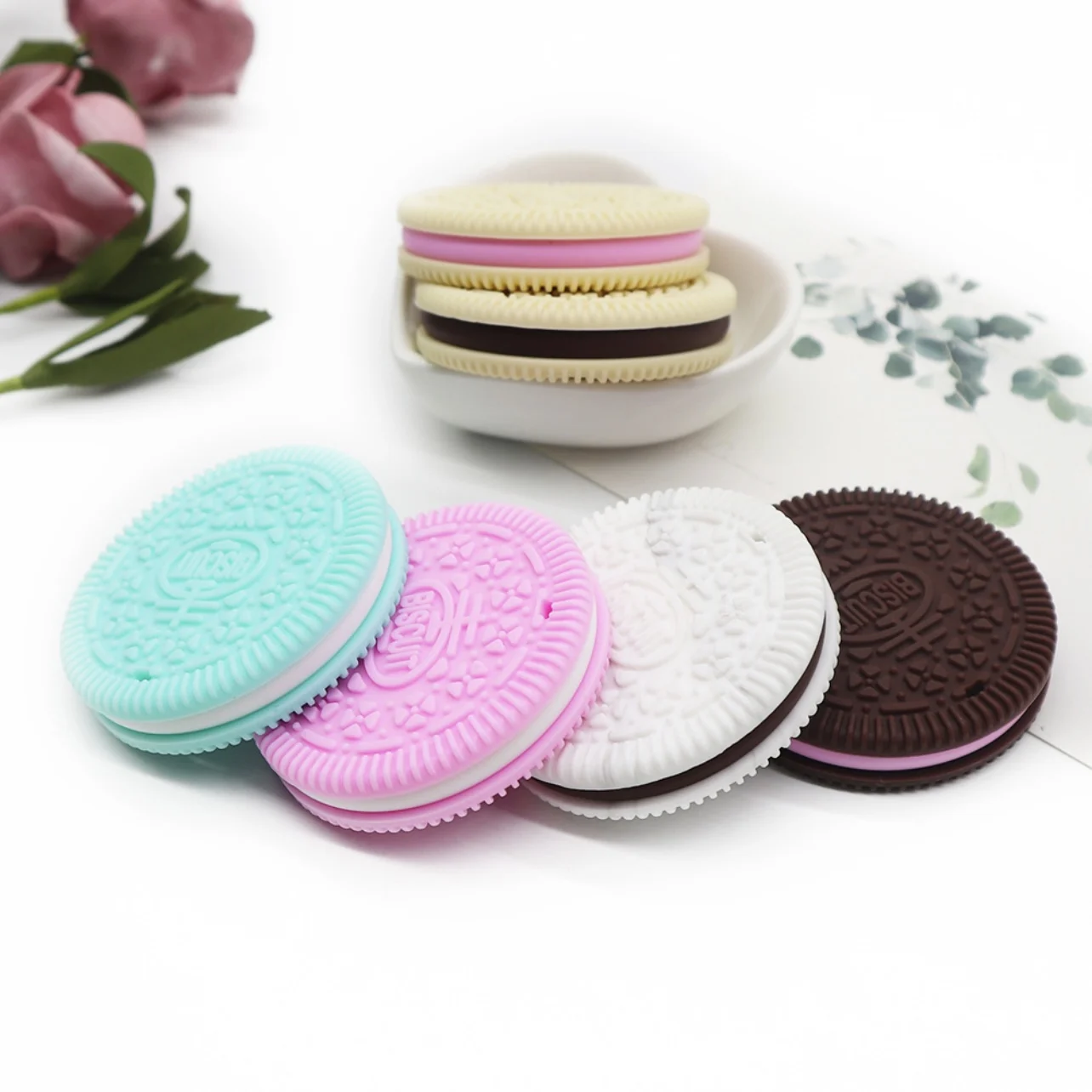  Детское Силиконовое молярное печенье Oreo игрушка для пищевых продуктов детский прорезыватель молярный стержень фиксирующее устройство тренировочное резиновое