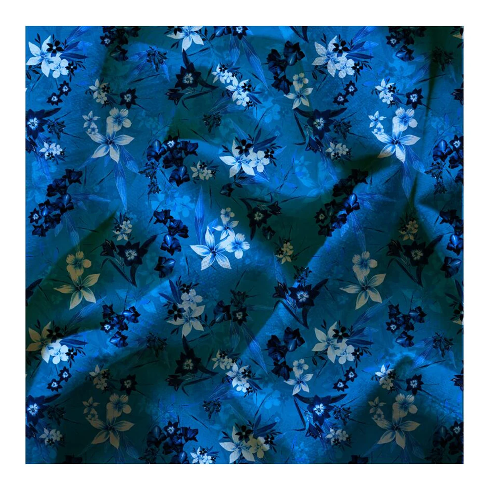 Pattern Custom Digital Printing Stonewashed Fabric The Factory Outlet Hand Drawing Flowers 100% Linen Woven Plain In-stock Items