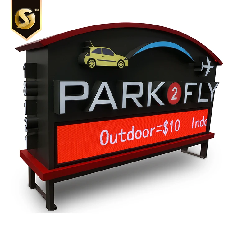 Custom LED Signage Outdoor Large LED Letter Electronic Signs Stainless Steel Outdoor Pylon Signs Totem Signs