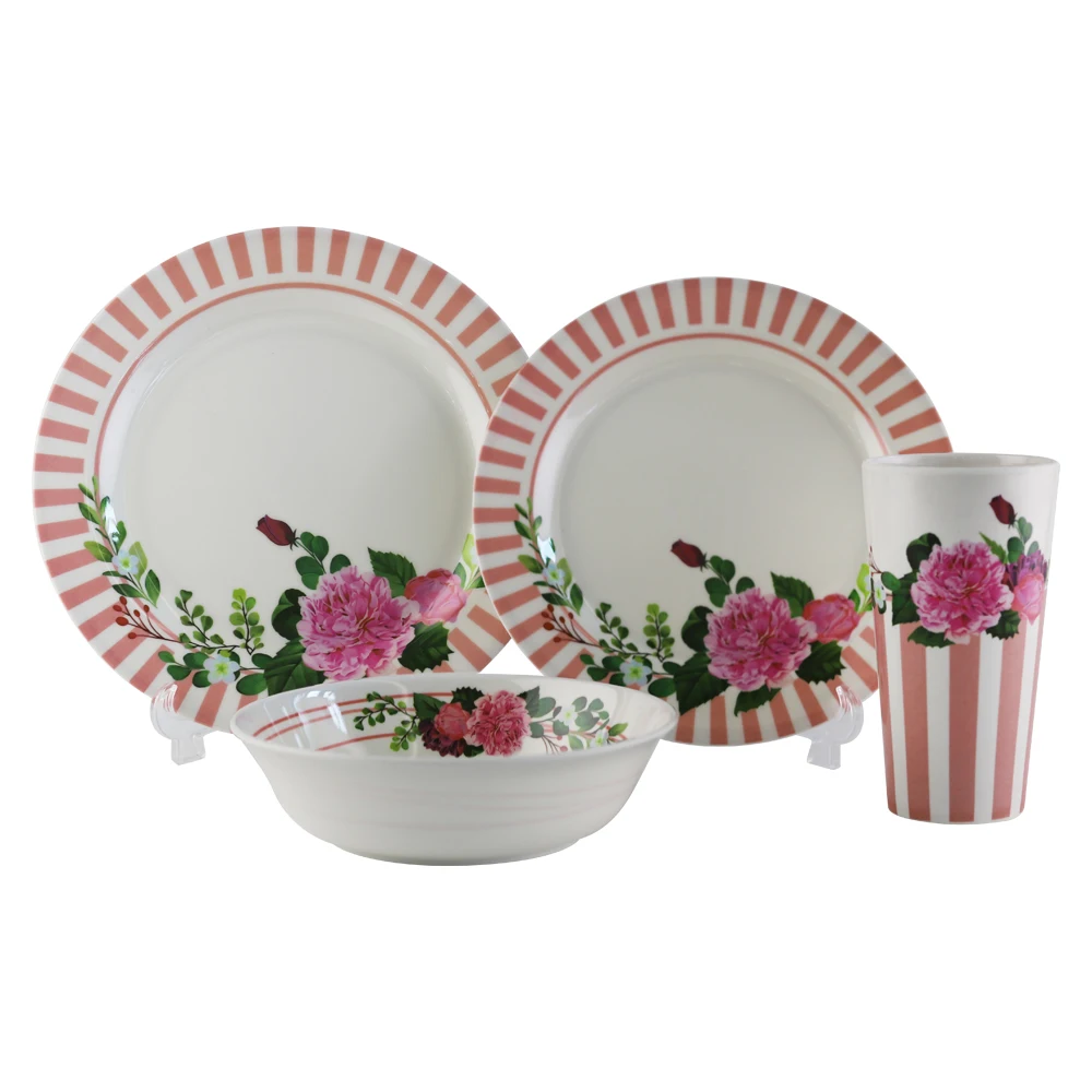 SEBEST Wholesale Custom Reusable melamine plate bowl and cup melamine tableware set