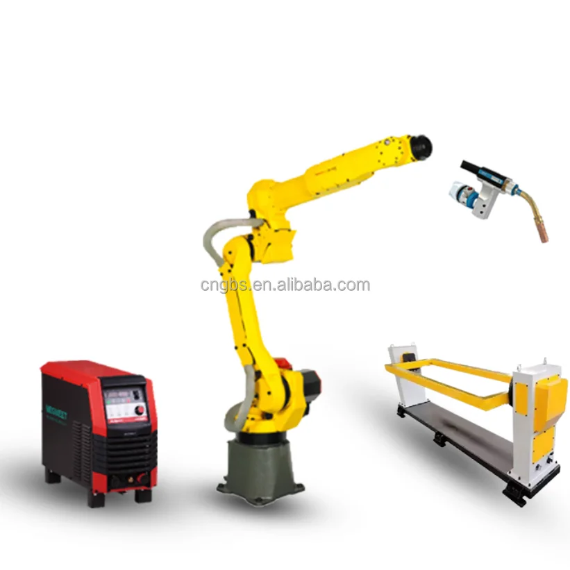 High accuracy FANUC M-10iA/8L industrial welding robot with GBS positioner and GBS torch TBI external are made up of workstation