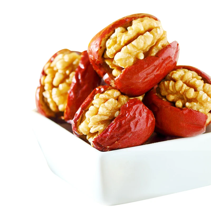 Chinese new snacks dried red dates walnut with walnut kernel in the middle walnut with jujube
