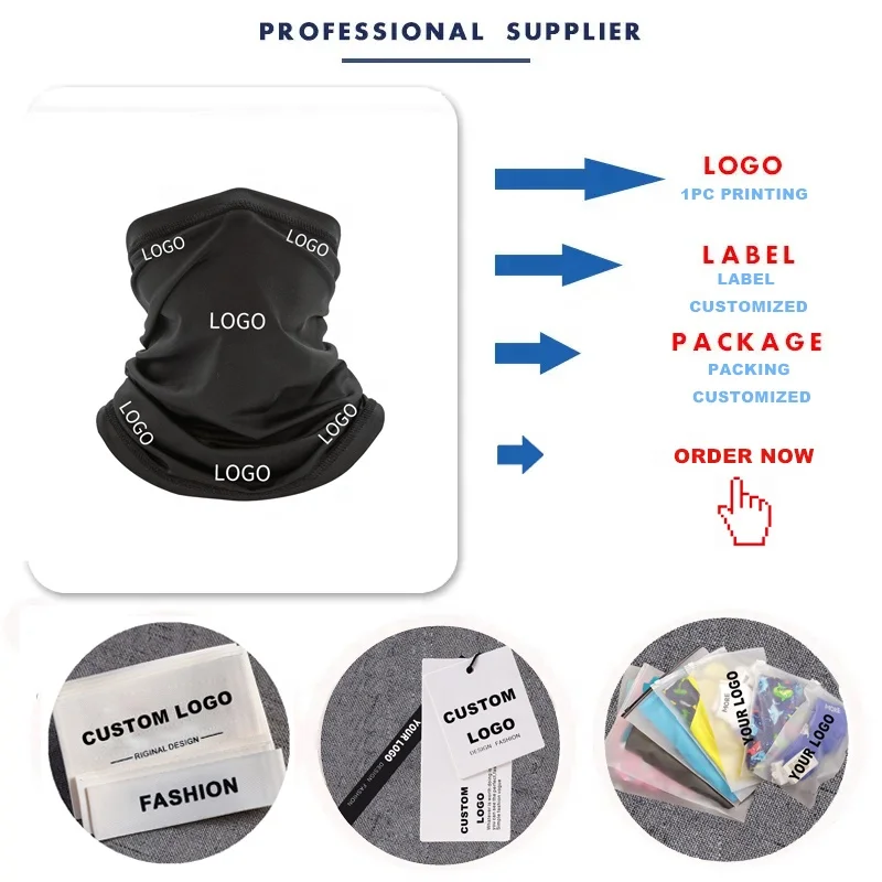 OEM пользовательский логотип моющийся пыленепроницаемый дышащий чехол для лица камуфляжная мягкая бандана Маскировочный шарф шейный Гетр