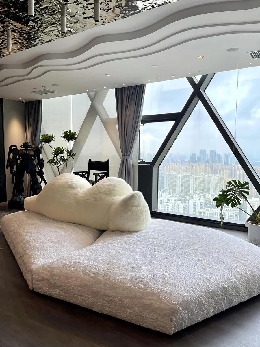 Italian minimalist designer polar bear sofa large flat cloth sofa network red hotel villa  sofa