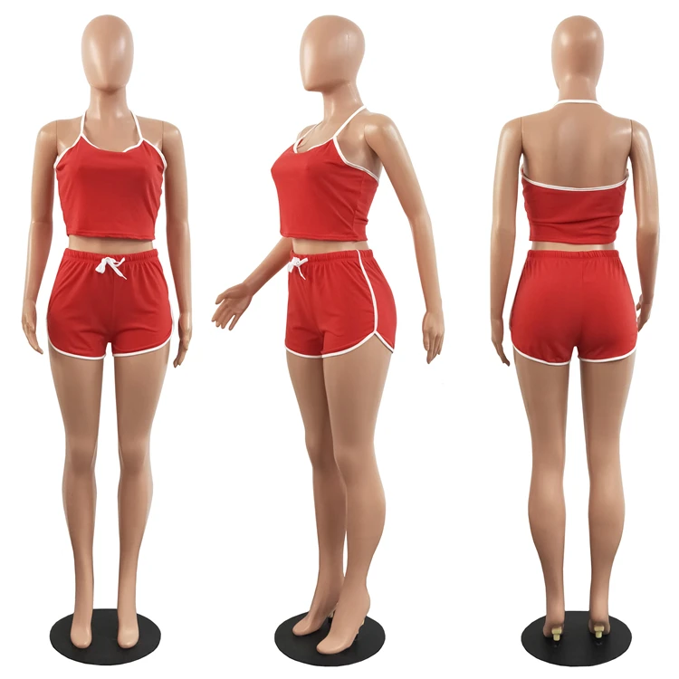 
3XL Plus Size Sexy Ladies 2pc Fitness Tracksuit Skinny Summer Women Two Piece Shorts Set 