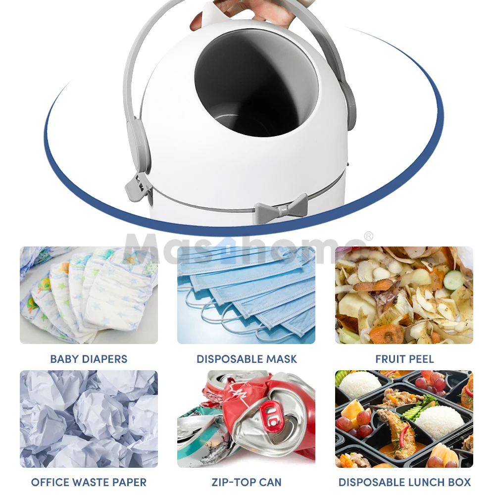 Masthome 2024 New Trend Deodorant Nappy Trash Bin Kitchen Living Room Kawaii Baby Diapers Disposal Trash Can