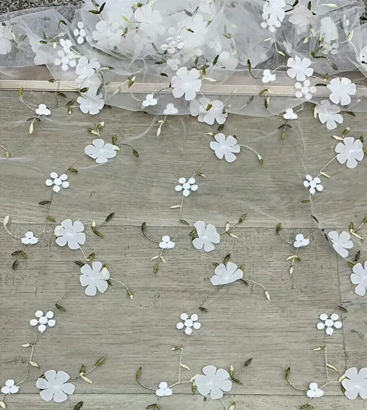 Super Quality 3D Flower Embroidery Fabric for Dress and Home Textiles Upholstery