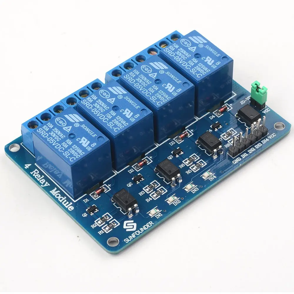 4 Channel 5V Relay Shield Module Compatible with Arduino R3 MEGA 2560 1280 DSP ARM PIC AVR STM32 Raspberry Pi