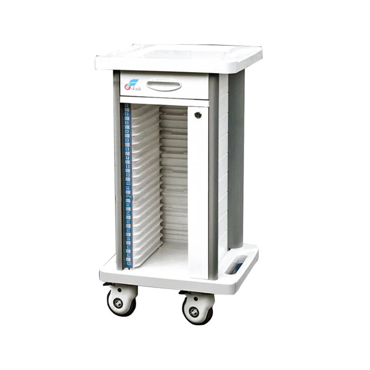 Medical chart divider trolley with 20 shelves