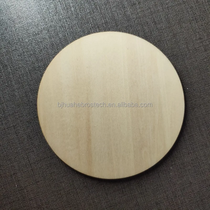 ODM Custom Laser Cutting Service Wood Crafts Wooden Ornaments Unfinished Wood Circle Round Discs Decorations