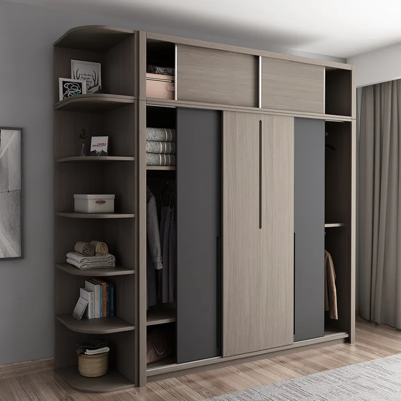 Customized Freely Combined Sliding Armoire Closet Design Bedroom Furniture Modern Wood Armarios Wardrobe Wooden Wardrobes