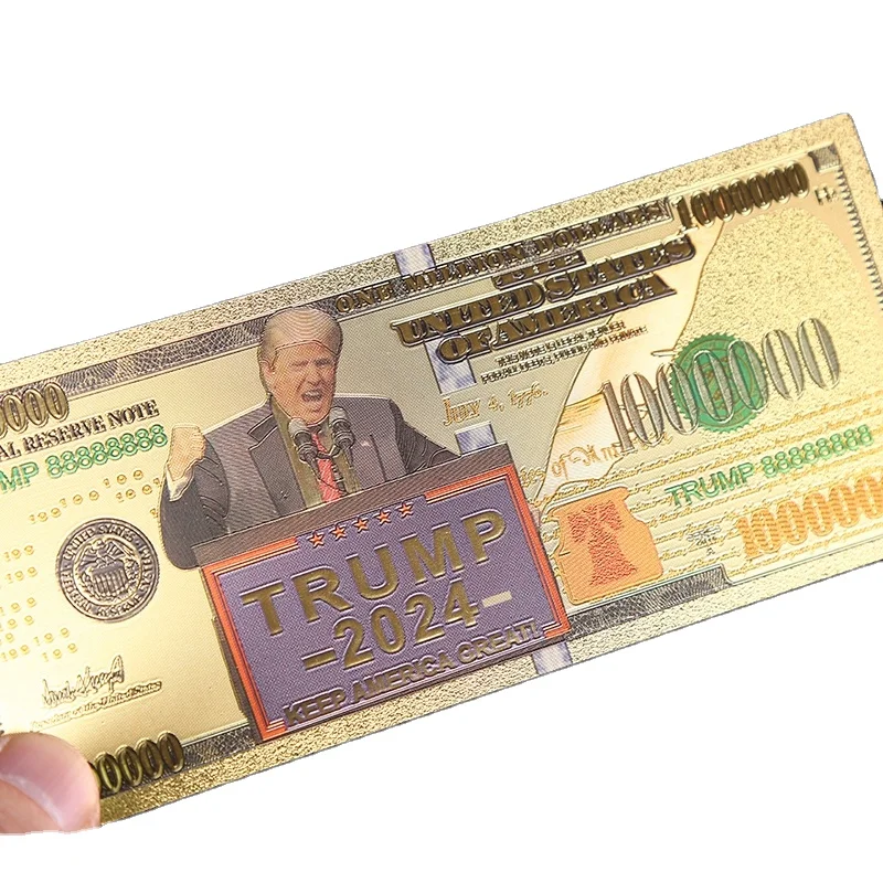 Подиумная коллекция 2024 года, позолоченная фольгированная ПЭТ банкнота в долларах США, памятные банкноты в долларах США для подарков