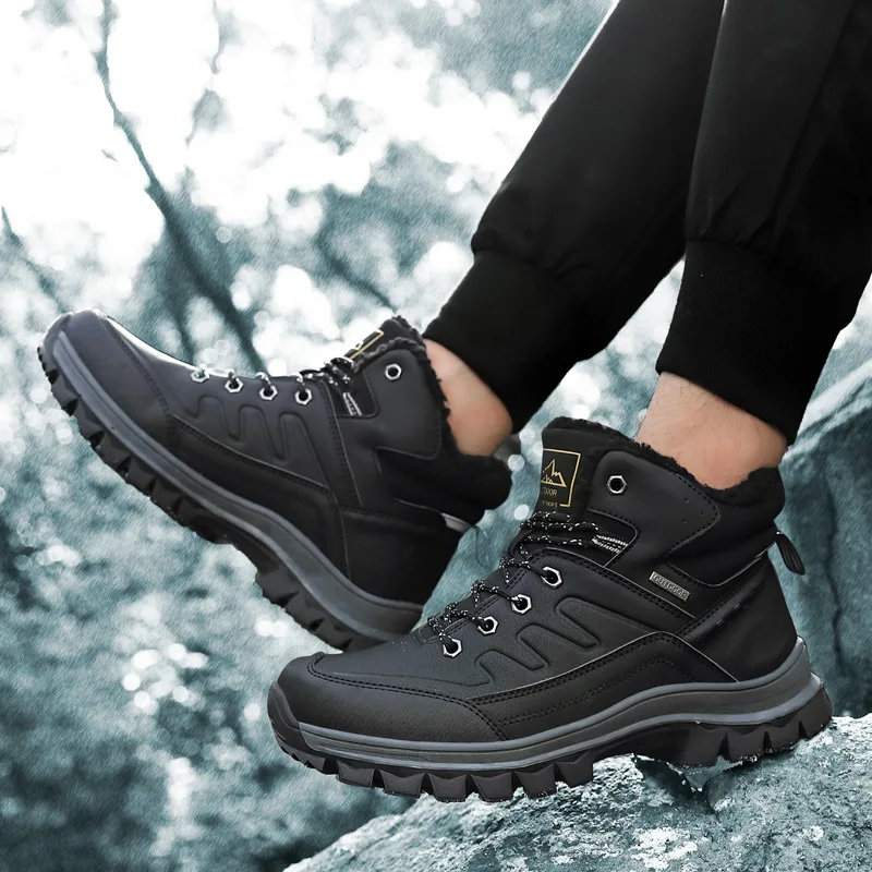 
In Stock Suede Pu Leather Anti Slip Wearable Safety Work Boot Hiking Men Waterproof Shoes For Men Outdoor 