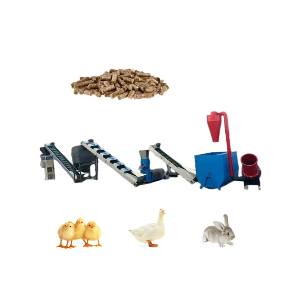 Small mixed crushed corn flour manufacturing pellet packaging feed pellet machine production line