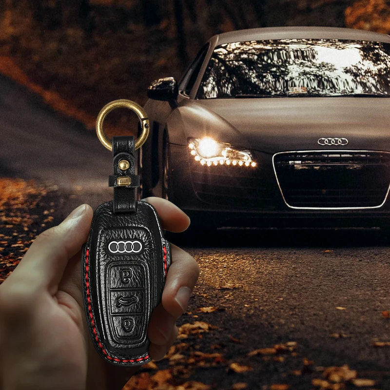 New Design Fashion Soft Genuine Leather Car Key Protection Case