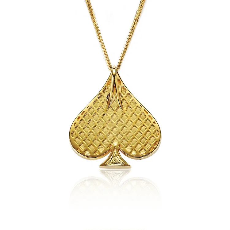 Hip Pop Jewelry Custom 925 Silver /10K /14K /18K White Gold Fully Iced out Moissanite Diamond Ace Spade Pendant Necklace for Men