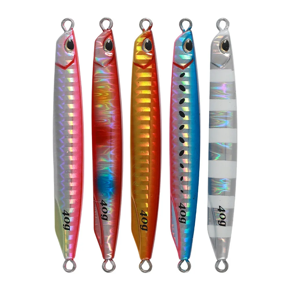 OEM ODM Luminous Jigging Fishing Lure 3D Eye Lifelike Metal Bait 40g 60g Casting Swimming Bait Trolling Slow Pitch Jigs Lures