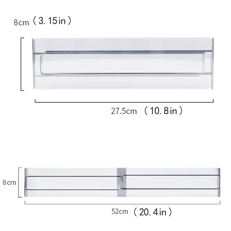 Clear Plastic Adjustable Drawer Separators Spice Cutlery Kitchen Utensils Expandable Divider for Desk Utensil Underwear Drawer