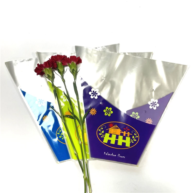 2021 promotion high quality waterproof transparent cellophane bag exquisite bouquet bag