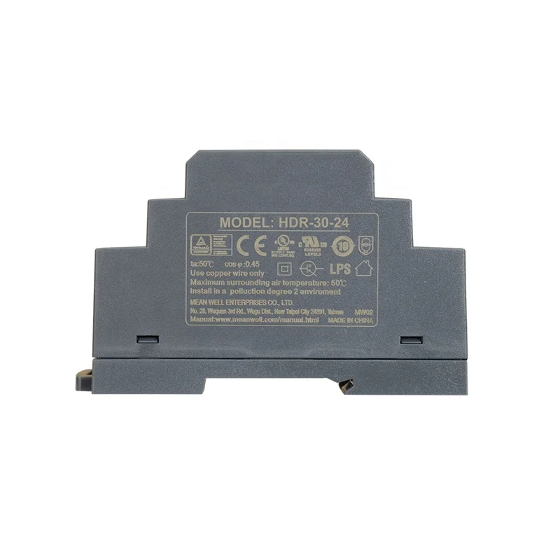 Original MEAN WELL HDR-30-15 30W Ultra Slim Step Shape DIN Rail