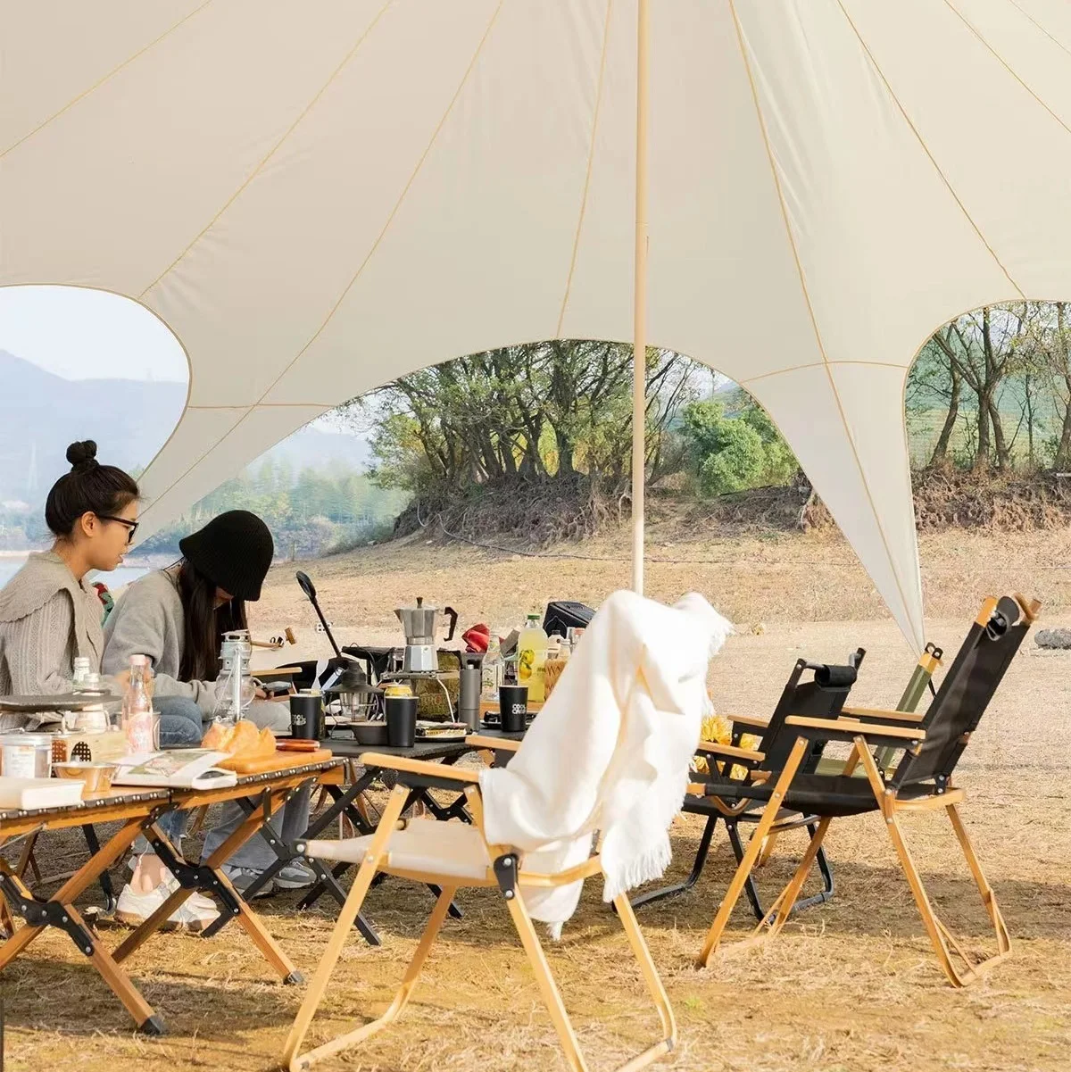 Big Elastic Flexible Stretch Party Tents Large Stretch Meeting Backyard Hiking Camping Large Tarp Sunshade Tent