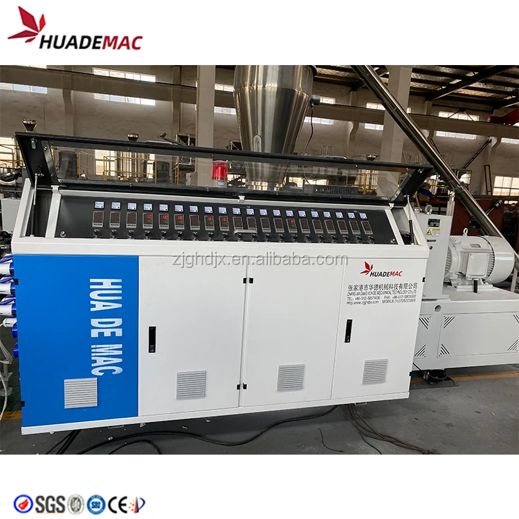 PVC-U silencing drain pipe with hollow wall inner spiral-ribbing plastic extruder machine