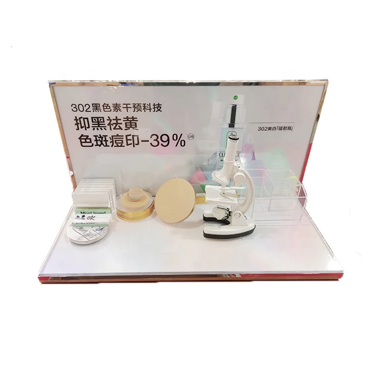 Custom Cosmetic display stand cardboard display stands for cosmetic acrylic L shape display stand