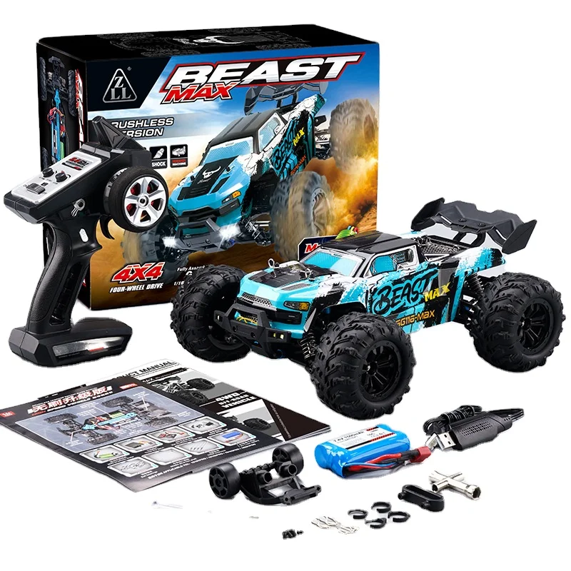 80KM/H ZLL SG116 MAX Brushless RC Car 1/16 2.4G 4WD High Speed Racing Car With LED Headlights For Kids Birthday Gifts
