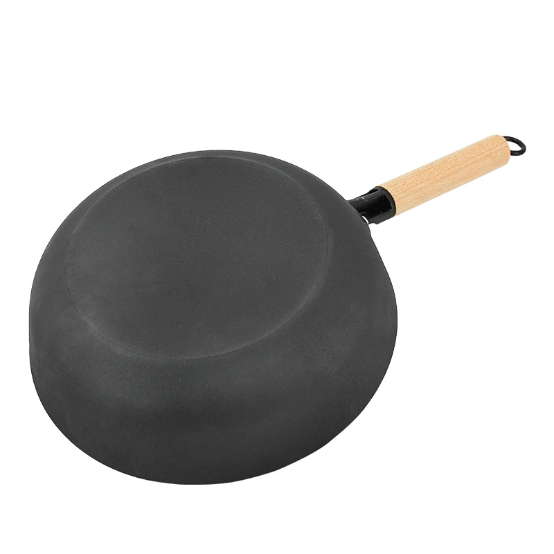 Light Weight Iron Frying Pan with Round Bottom as Hot Pot Cooker