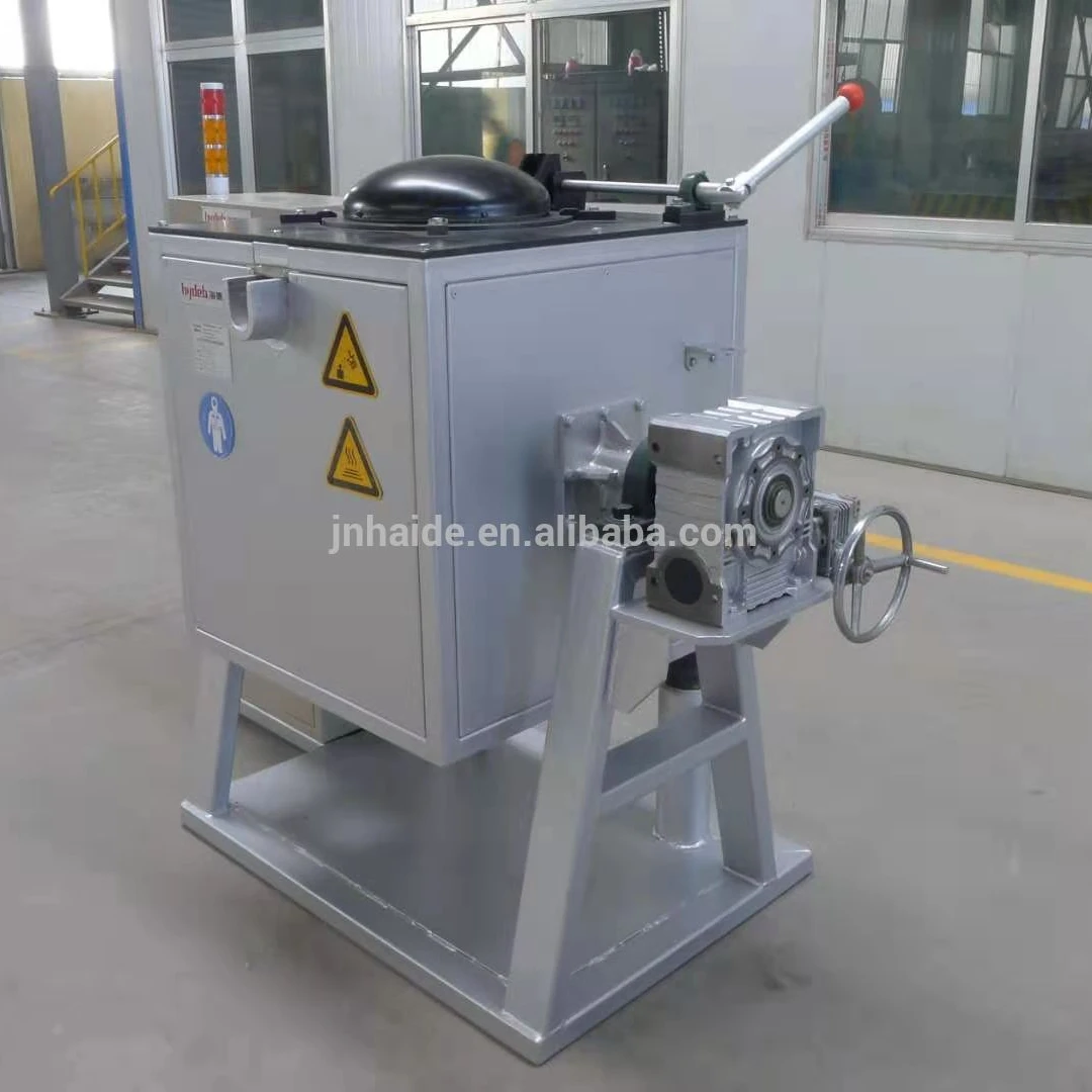 50 KG tiltling aluminum melting and holding crucible furnace for aluminum alloy