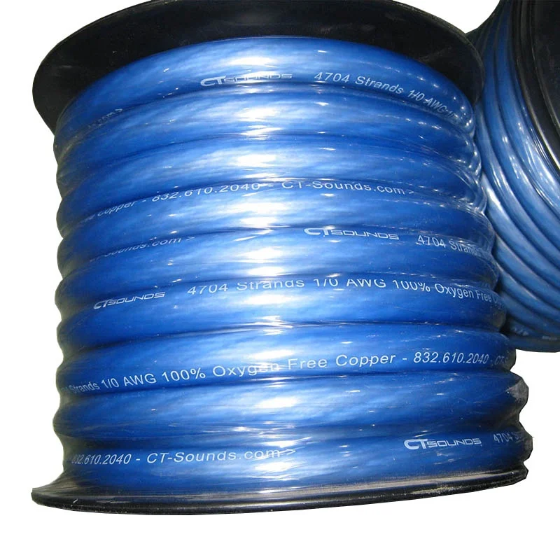 OEM Pure Copper Electric Wires Cables 1/0 AWG Car Audio Battery Ground Power Cables With Pre-crimped Terminals